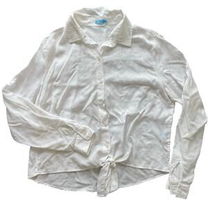 J. McLaughlin tie front button down Large
